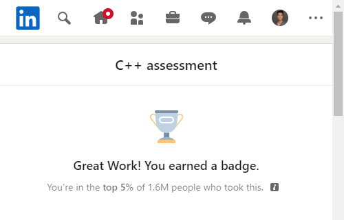 C++ LinkedIn Skills Assessment
