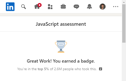 JavaScript LinkedIn Skills Assessment